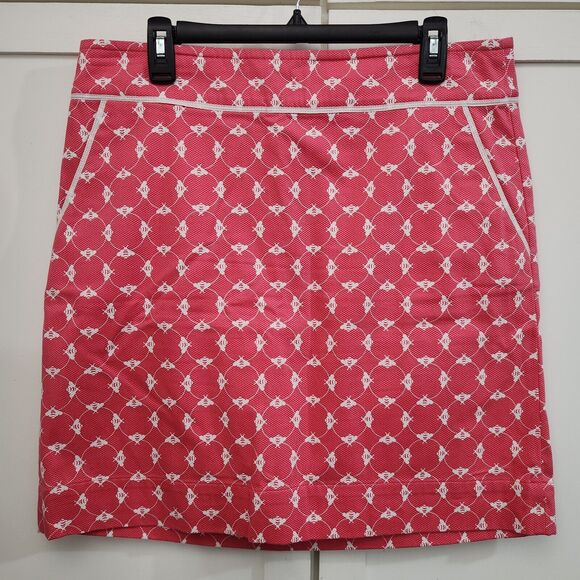 Talbots Womens 12 Straight Pencil Pink Bumble Bee Career Skirt Work - Picture 1 of 6